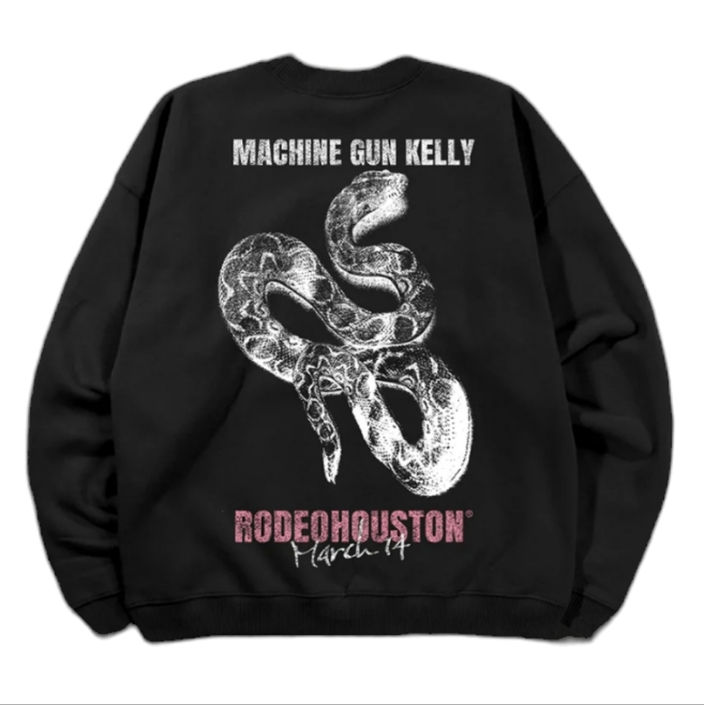 🆕️ Machine Gun Kelly Outlaw Rodeo Houston Crewneck Pullover Sweatshirt - Picture 9 of 9